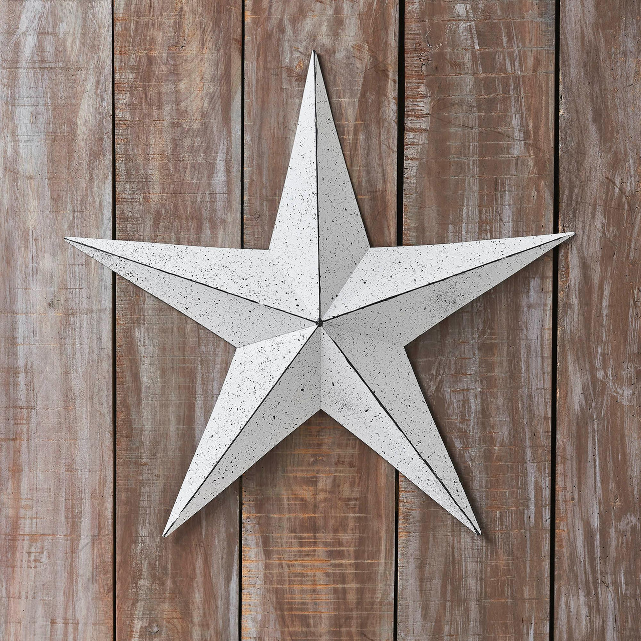 Faceted Metal Star White Wall Hanging 24x24 - The Fox Decor