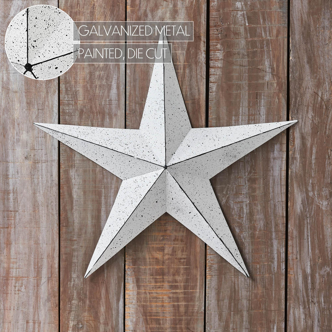 Faceted Metal Star White Wall Hanging 24x24 - The Fox Decor