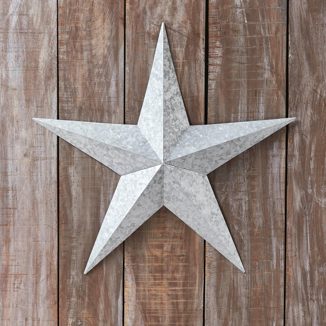 Faceted Metal Star Galvanized Wall Hanging 24x24 - The Fox Decor