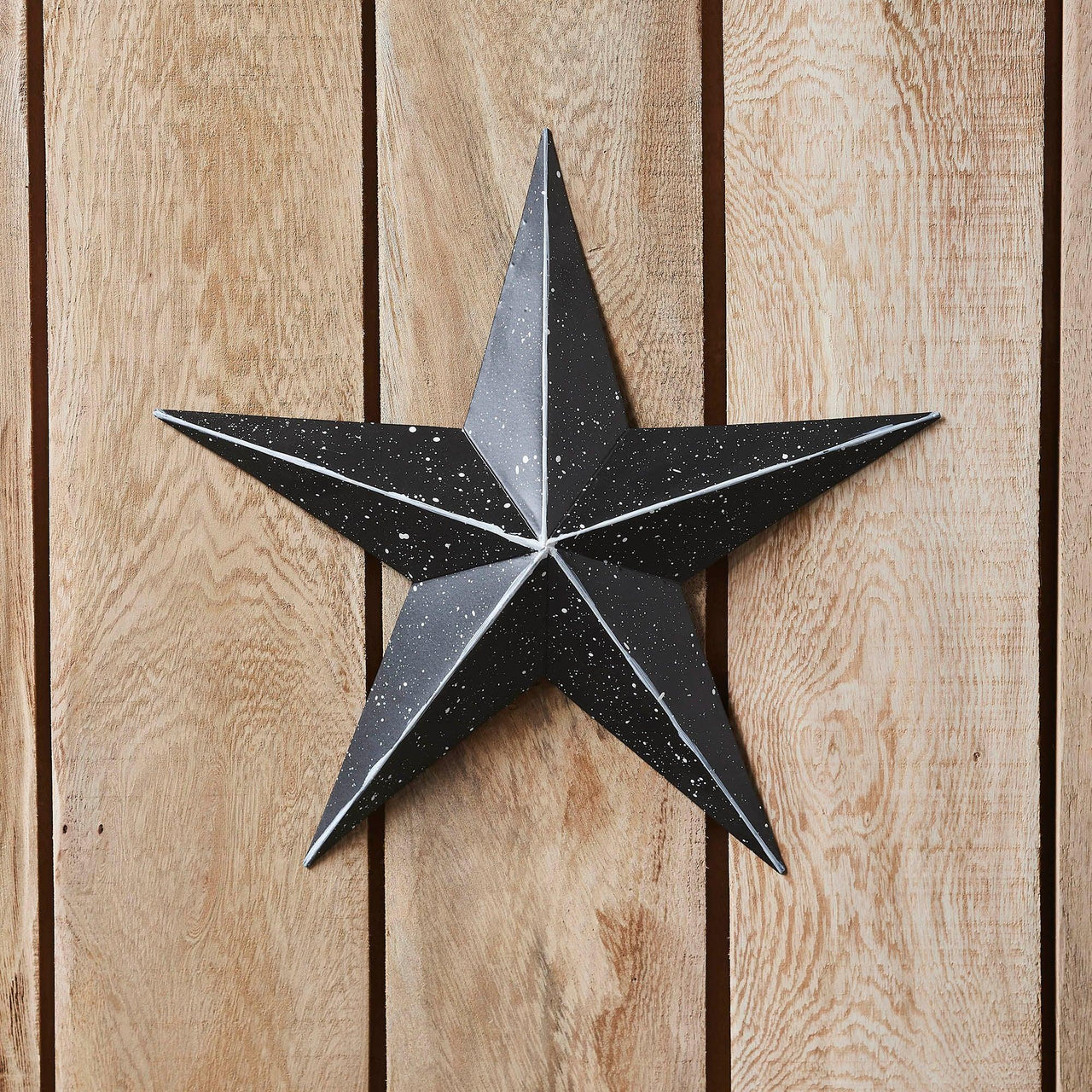 Faceted Metal Star Black Wall Hanging 12x12 - The Fox Decor