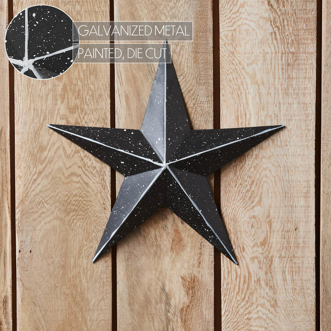 Faceted Metal Star Black Wall Hanging 12x12 - The Fox Decor