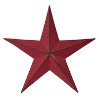 Faceted Metal Star Burgundy Wall Hanging 12x12 - The Fox Decor