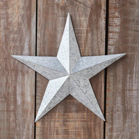 Faceted Metal Star Galvanized Wall Hanging 12x12 - The Fox Decor