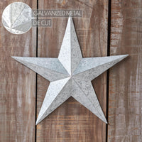 Faceted Metal Star Galvanized Wall Hanging 12x12 - The Fox Decor