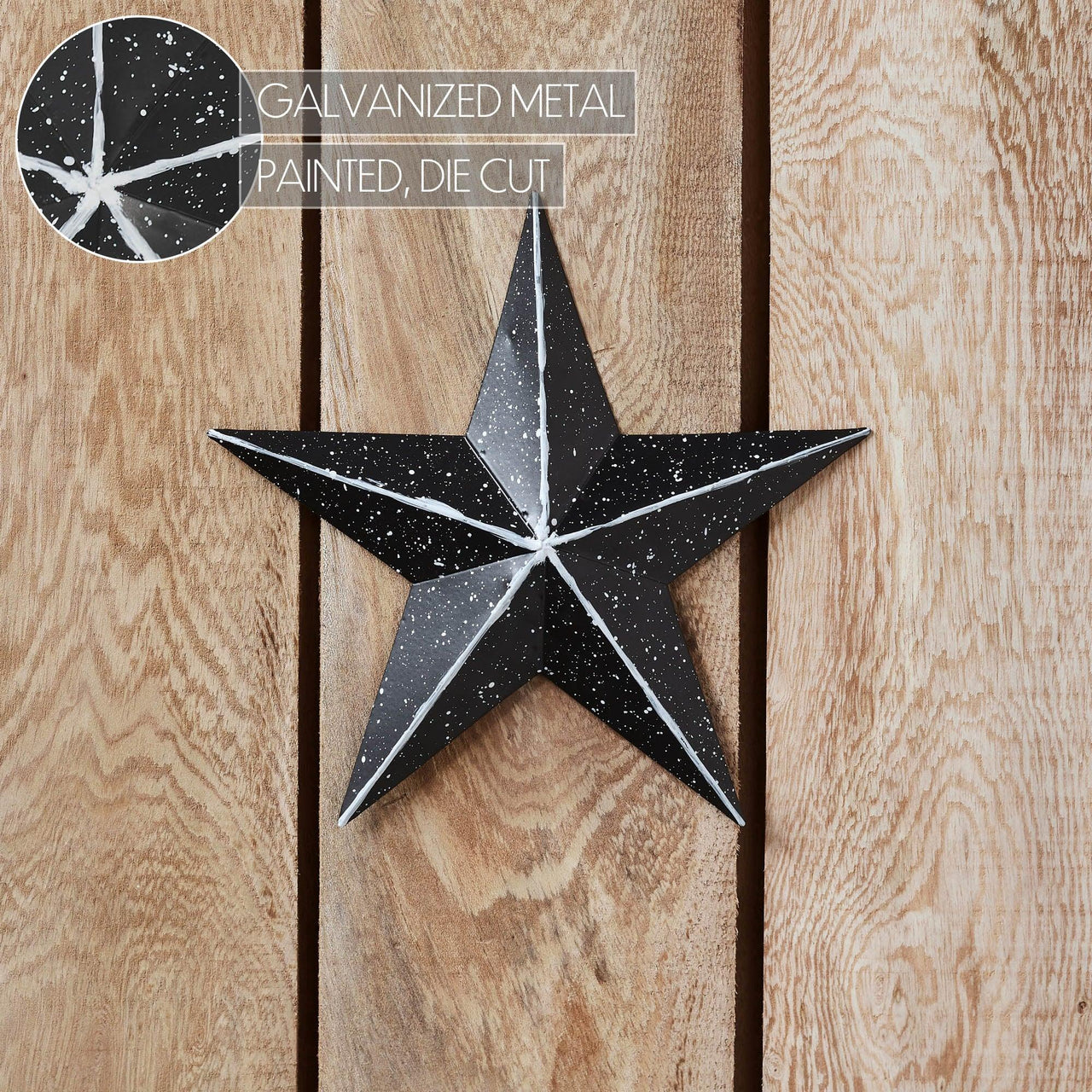 Faceted Metal Star Black Wall Hanging 8x8 - The Fox Decor