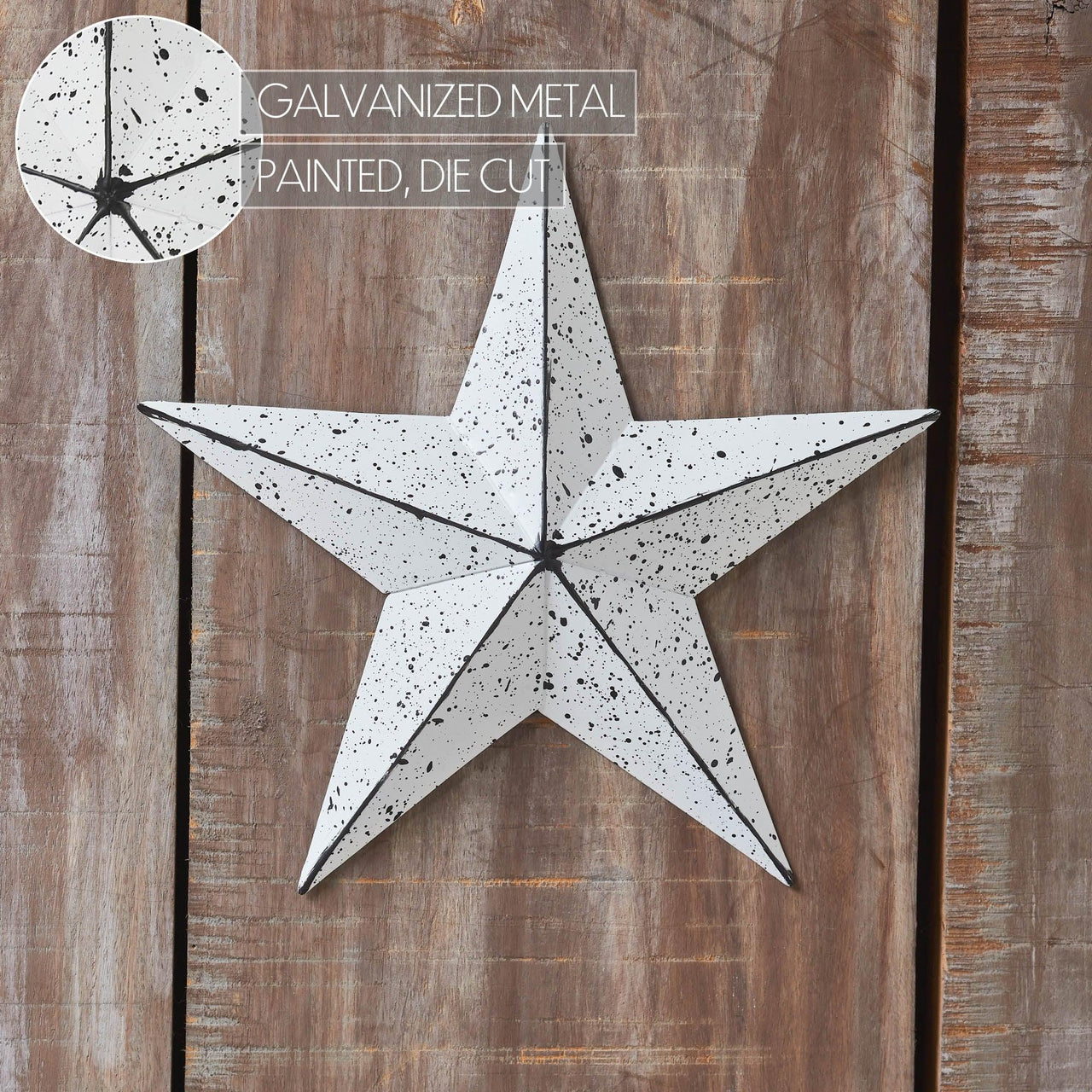 Faceted Metal Star White Wall Hanging 8x8 - The Fox Decor