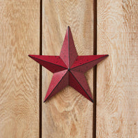 Faceted Metal Star Burgundy Wall Hanging 8x8 - The Fox Decor