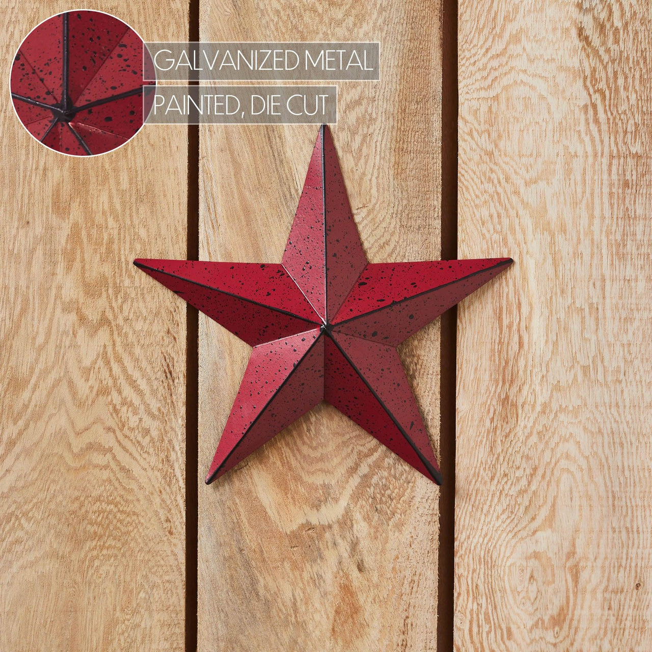 Faceted Metal Star Burgundy Wall Hanging 8x8 - The Fox Decor