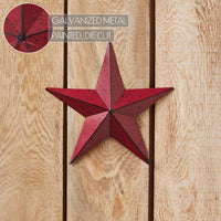 Faceted Metal Star Burgundy Wall Hanging 8x8 - The Fox Decor
