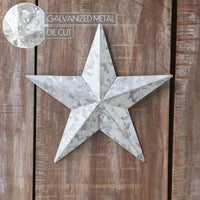 Faceted Metal Star Galvanized Wall Hanging 8x8 - The Fox Decor