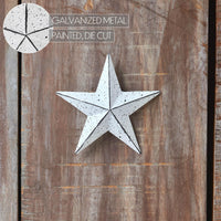 Faceted Metal Star White Wall Hanging 4x4 - The Fox Decor