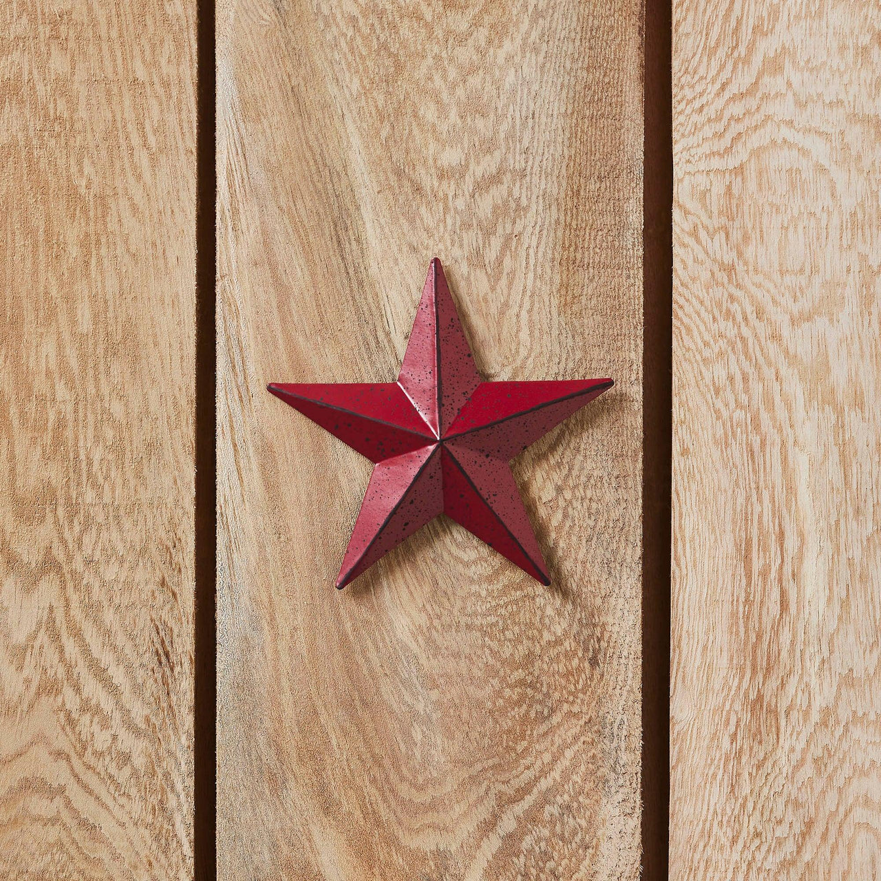 Faceted Metal Star Burgundy Wall Hanging 4x4 - The Fox Decor