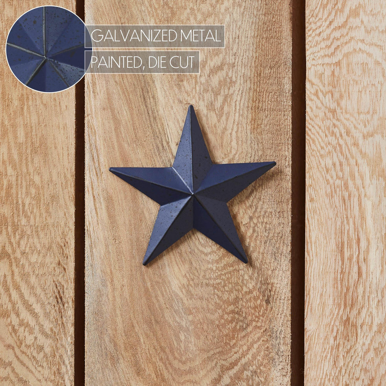 Faceted Metal Star Navy Wall Hanging 4x4 - The Fox Decor