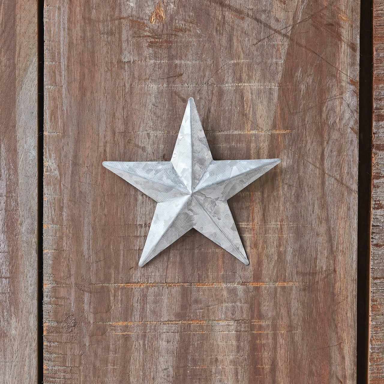 Faceted Metal Star Galvanized Wall Hanging 4x4 - The Fox Decor