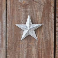 Faceted Metal Star Galvanized Wall Hanging 4x4 - The Fox Decor