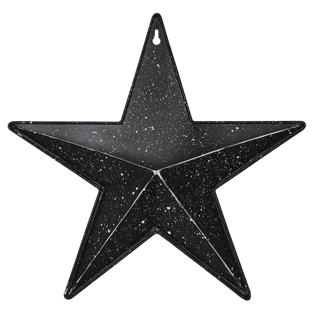 Faceted Metal Star Black Wall Hanging w/ Pocket 12x12 - The Fox Decor