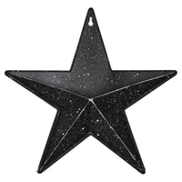 Faceted Metal Star Black Wall Hanging w/ Pocket 12x12 - The Fox Decor