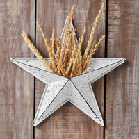 Faceted Metal Star White Wall Hanging w/ Pocket 12x12 - The Fox Decor