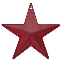 Faceted Metal Star Burgundy Wall Hanging w/ Pocket 12x12 - The Fox Decor