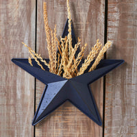 Faceted Metal Star Navy Wall Hanging w/ Pocket 12x12 - The Fox Decor