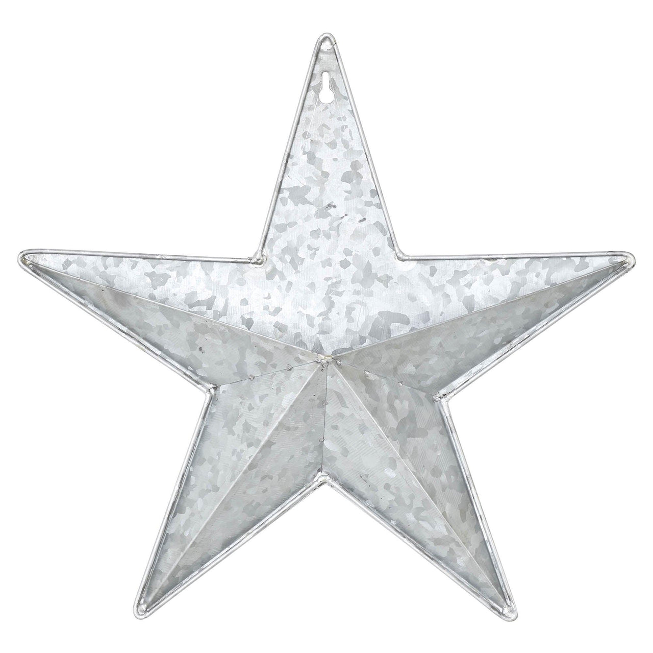 Faceted Metal Star Galvanized Wall Hanging w/ Pocket 12x12 - The Fox Decor