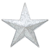 Faceted Metal Star Galvanized Wall Hanging w/ Pocket 12x12 - The Fox Decor