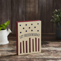 Let Freedom Ring Wooden Block 8x6x1.25 - The Fox Decor