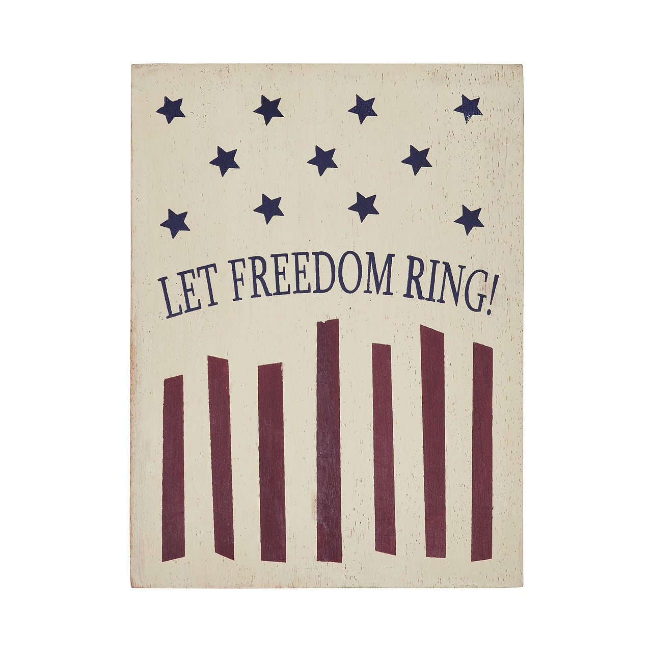 Let Freedom Ring Wooden Block 8x6x1.25 - The Fox Decor