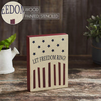 Let Freedom Ring Wooden Block 8x6x1.25 - The Fox Decor