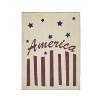 America Stars & Stripes Wooden Block 8x6x1.25 - The Fox Decor