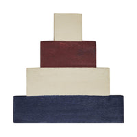 Home Of The Free Wooden Block Stack 8x8x1.25 - The Fox Decor