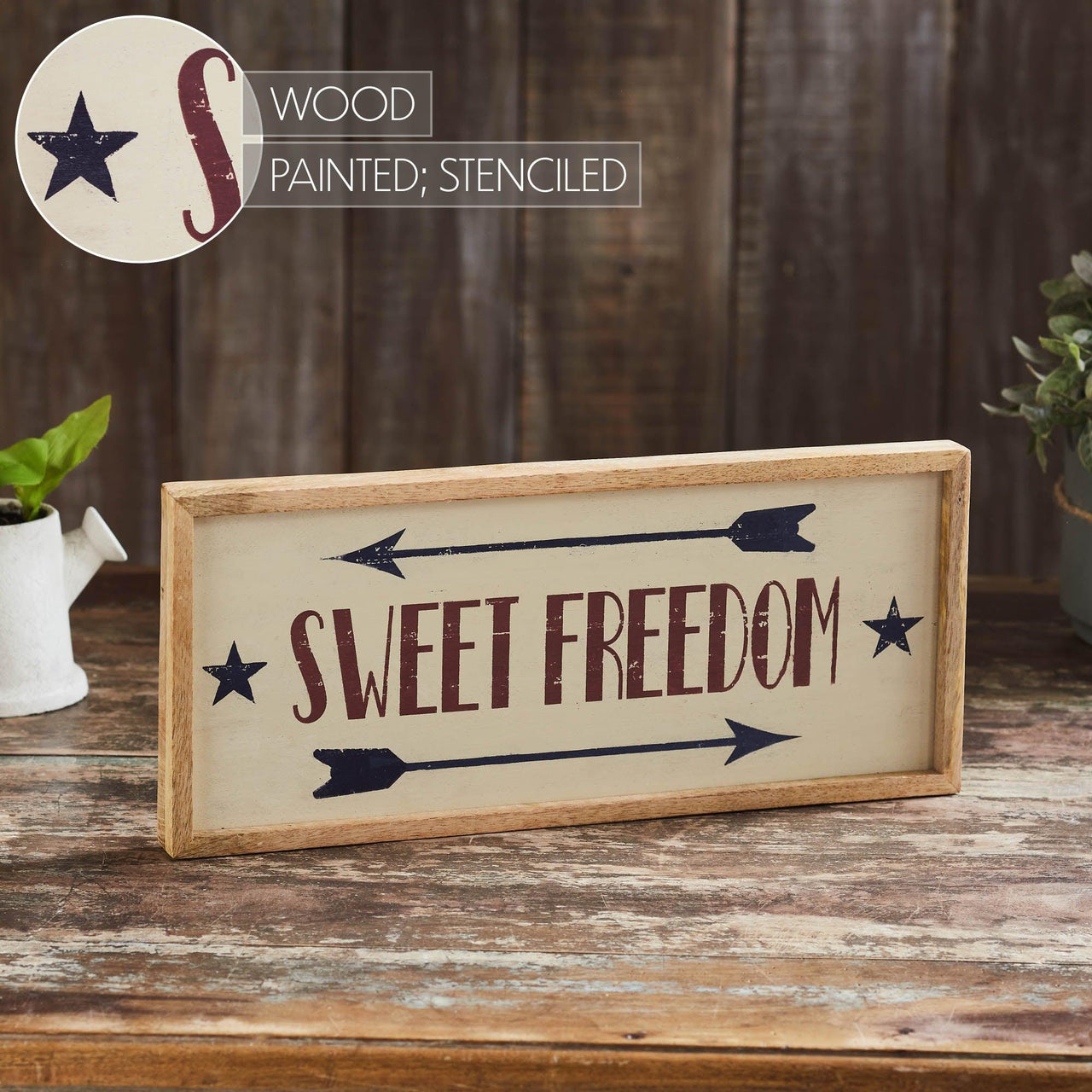 Sweet Freedom Wooden Sign 7x16 - The Fox Decor