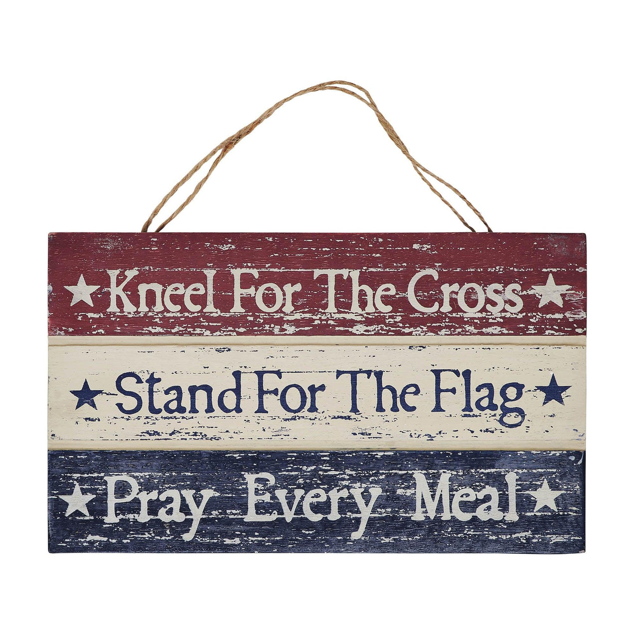 Kneel Stand Pray Wooden Sign 5.25x9x0.75 - The Fox Decor