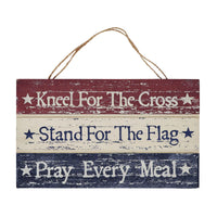 Kneel Stand Pray Wooden Sign 5.25x9x0.75 - The Fox Decor