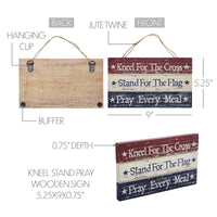 Kneel Stand Pray Wooden Sign 5.25x9x0.75 - The Fox Decor