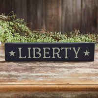 Navy Liberty Wooden Sign 3x14 - The Fox Decor