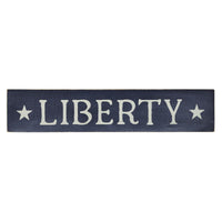 Navy Liberty Wooden Sign 3x14 - The Fox Decor