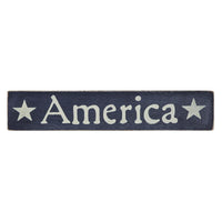 America Blue Wooden Sign 1.75x9 - The Fox Decor