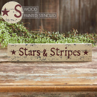 Stars & Stripes Wooden Sign 2.75x13 - The Fox Decor