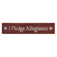 I Pledge Allegiance Red Wooden Sign 2.75x13 - The Fox Decor