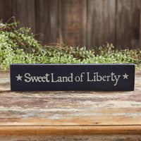 Sweet Land Of Liberty Blue Wooden Sign 2.75x13 - The Fox Decor