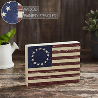 Colonial Flag Wooden Sign 6x8x1.5 - The Fox Decor