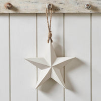 Wooden Star Ornament White 8x8x1.5 - The Fox Decor