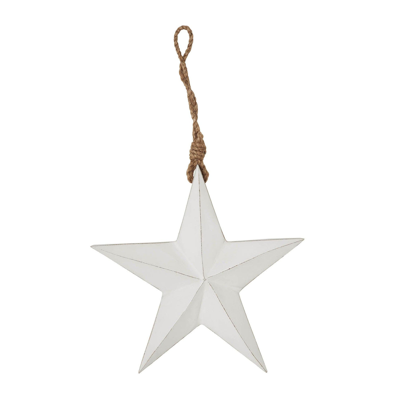 Wooden Star Ornament White 8x8x1.5 - The Fox Decor