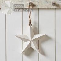 Wooden Star Ornament White 8x8x1.5 - The Fox Decor