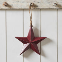Wooden Star Ornament Red 8x8x1.5 - The Fox Decor