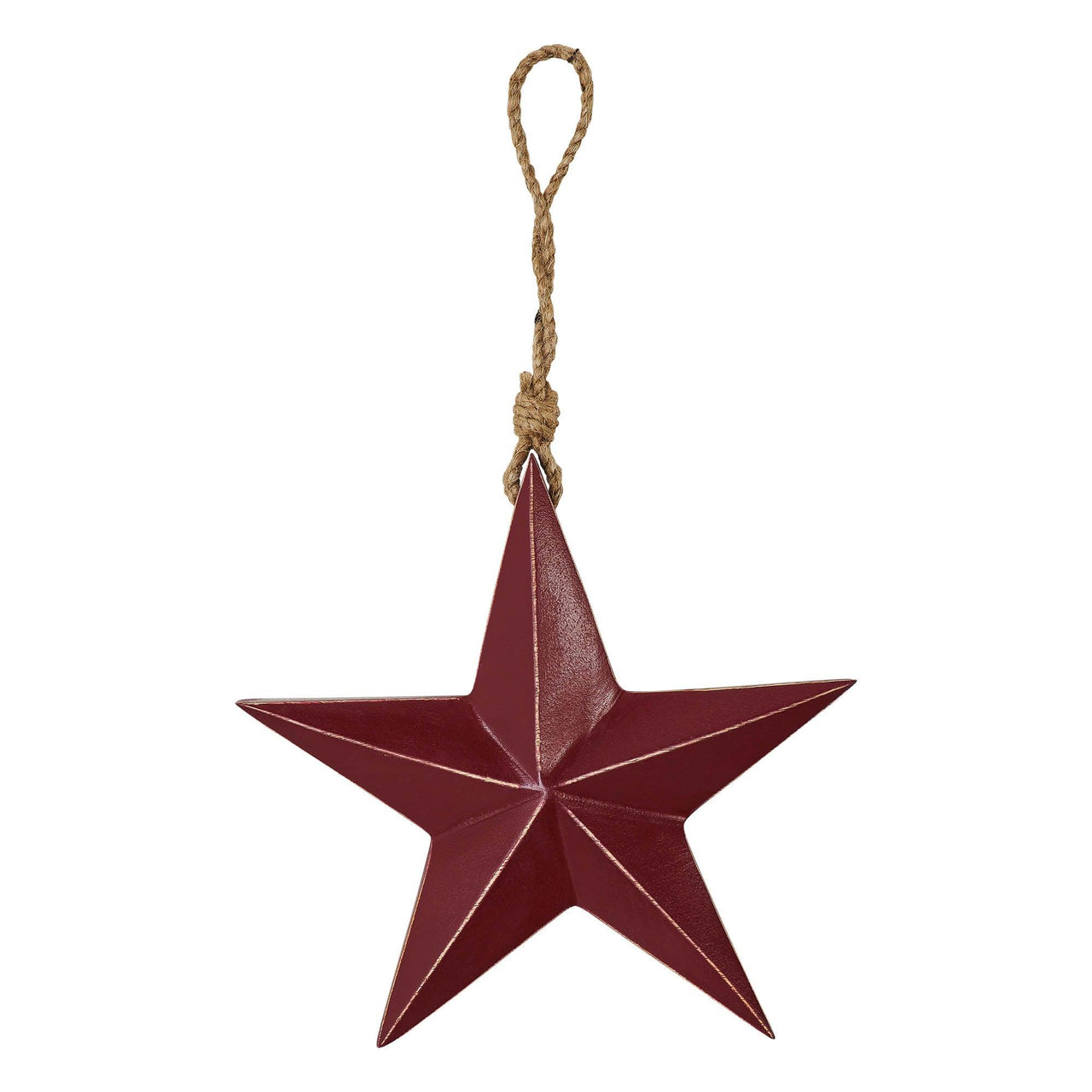 Wooden Star Ornament Red 8x8x1.5 - The Fox Decor