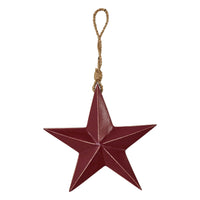 Wooden Star Ornament Red 8x8x1.5 - The Fox Decor