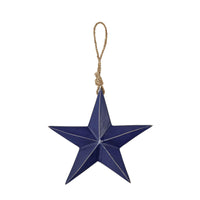 Wooden Star Ornament Blue 8x8x1.5 - The Fox Decor