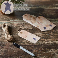 Primitive Star Tea Stained Paper Tag Navy 4.75x2.25 w/ Twine Set of 50 - The Fox Decor